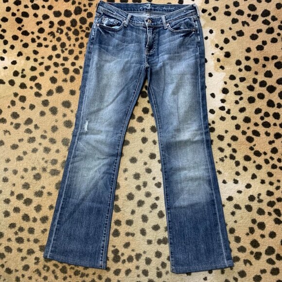 7 For All Mankind Distressed Bootleg Jeans, size 29 - Picture 1 of 4